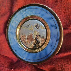 Japanese Chokin plate 24K gold-edged